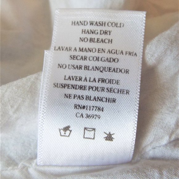 Rails Wren Seattle Linen Blend Blue & White V-Neck Striped Dress Sz Large - Picture 15 of 15